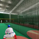 rendering of batting cage with catcher