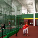 rendering of athletes in baseball facility