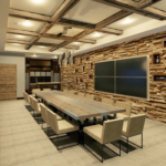 Architectural rendering of wine room at TPC Colorado